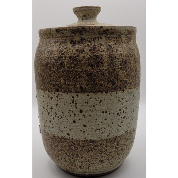 Unmarked Hand Thrown Art Pottery Brown Speckled Terracotta Canister - Picture 4 of 10